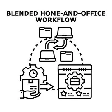 Blended home and office workflow concept Stock Illustration