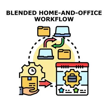 Blended home and office workflow concept Stock Illustration