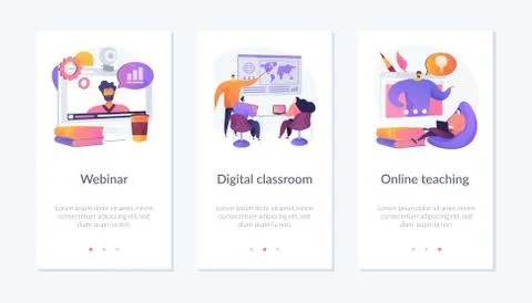 Blended learning app interface template. Stock Illustration