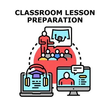 Blended learning education lesson preparation concept Stockillustratie