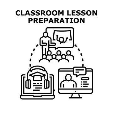 Blended learning education lesson preparation concept イラスト素材