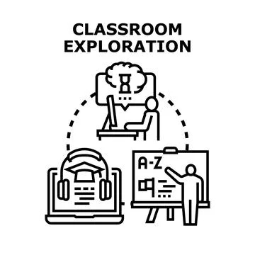 Blended learning education process exploring modern teaching methods Illustrazione stock