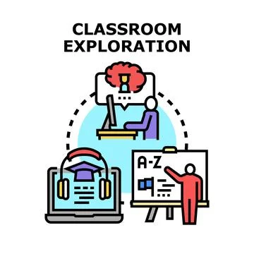 Blended learning education process exploring modern teaching methods Stock Illustration