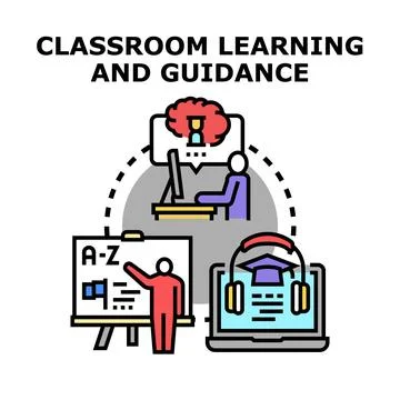 Blended learning guidance and education process Illustrazione stock