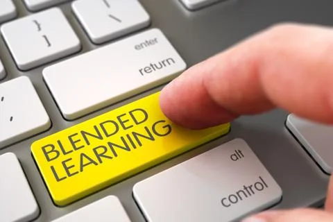 Blended Learning - Modern Keyboard Concept Illustrazione stock