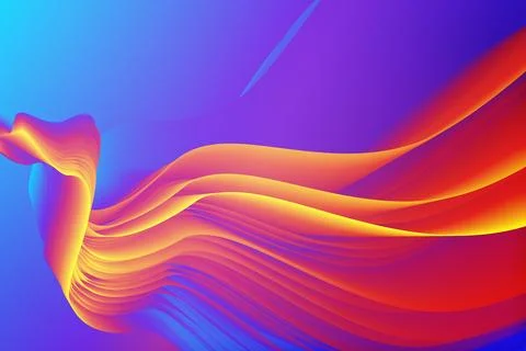 Blended overly colorful gradient creative abstract wavy style with vector Stock Illustration