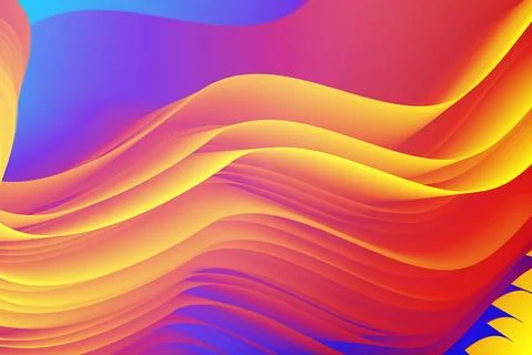 Blended overly gradient colored  vector modern creative wavy background Stock Illustration