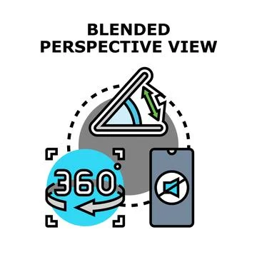 Blended perspective view concept illustration with smartphone Stock Illustration