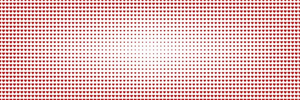 Blended  red heart  on white for pattern and background, halftone effect, Val 스톡 일러스트