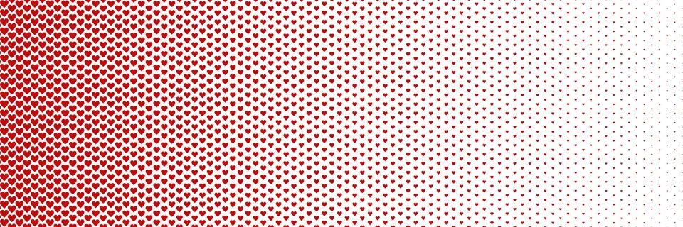 Blended  red heart  on white for pattern and background, halftone effect, Val 스톡 일러스트