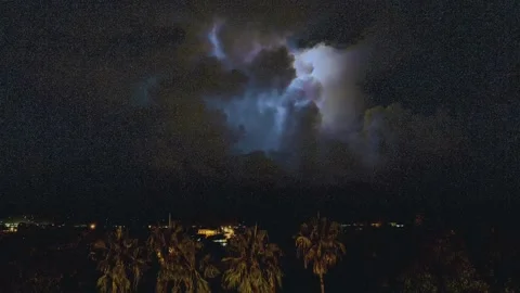 Blended Time Lapse of Thunderstorm Stock Footage 172335480