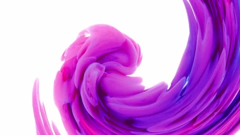 Blended Violet ink in the white background of water , while creating beautiful Stock Footage 143453460