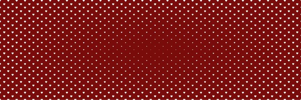 Blended white heart  on red for pattern and background, halftone effect, Vale Illustrazione stock