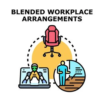 Blended workplace arrangements vector concept icon Stock Illustration