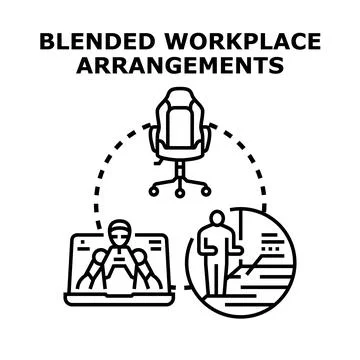 Blended workplace arrangements vector concept icon Stock Illustration