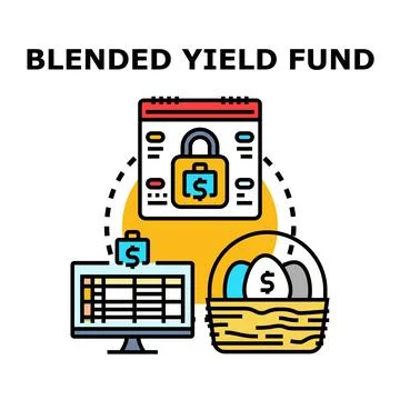 Blended yield fund concept vector icon illustration Stock Illustration
