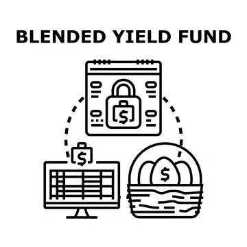 Blended yield fund concept vector icon illustration Stock Illustration