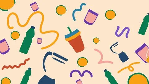 Blender and orange slice background Stock Illustration