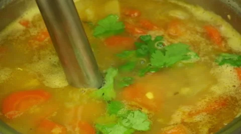 Blender cooking soup Stock Footage 64467577