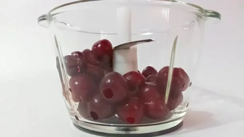 Blender grinds red berries Stock Footage 197792641