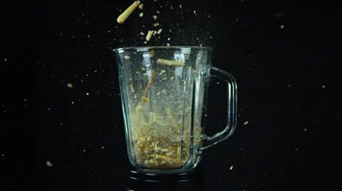 Blender with High Speed Falling Bread Sticks Stockbeeldmateriaal 44407865