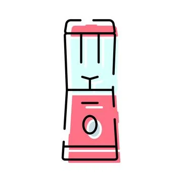 Blender kitchen appliance preparing healthy drinks line art Stock-Illustration