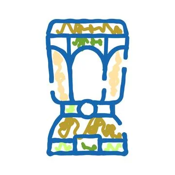 Blender kitchen appliance preparing healthy smoothie icon Illustrazione stock