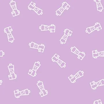 Blender kitchen equipment line vector seamless pattern Stock Illustration