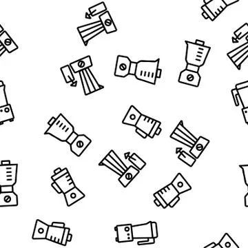 Blender Kitchen Tool Vector Seamless Pattern Stock Illustration
