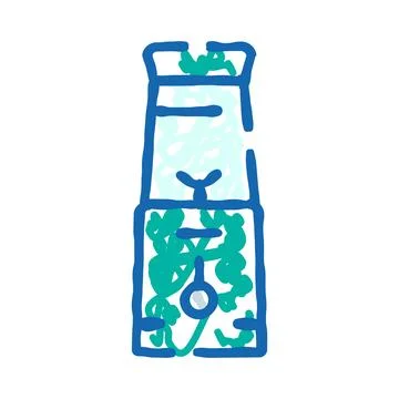 Blender machine preparing a healthy green smoothie drink 스톡 일러스트