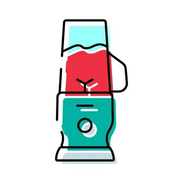 Blender making fresh fruit smoothie or juice Stock Illustration
