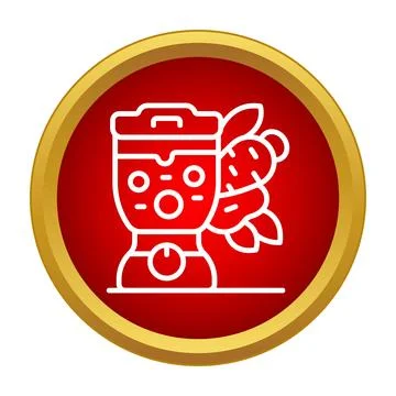 Blender making fresh ginger smoothie or juice icon Stock Illustration