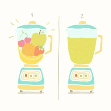 Blender making fruit smoothie. Stock Illustration