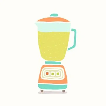 Blender making fruit smoothie. Stock Illustration