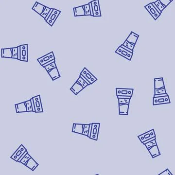 Blender smoothie drink line vector seamless pattern Stock Illustration