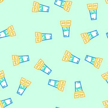 Blender smoothie drink vector seamless pattern Stock Illustration