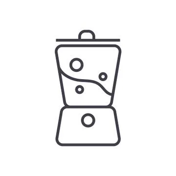 Blender, smoothie vector line icon, sign, illustration on background, editable Stock Illustration