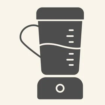 Blender solid icon. Juicer Mixer symbol, glyph style pictogram on beige Illustrazione stock