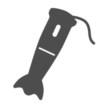Blender solid icon, Kitchen appliances concept, hand blender sign on white Stock Illustration