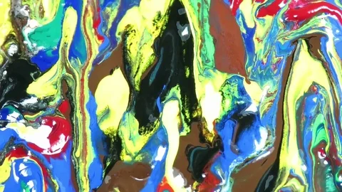 Blending of acrylic colors Video stock 77562256