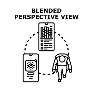 Blending augmented reality and spatial computing perspective view 스톡 일러스트
