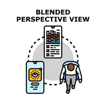 Blending augmented reality and spatial computing perspective view Stock Illustration