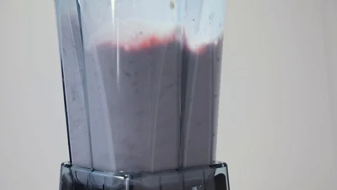 Blending berry milkshake. Part 02. Stock Footage 93976710