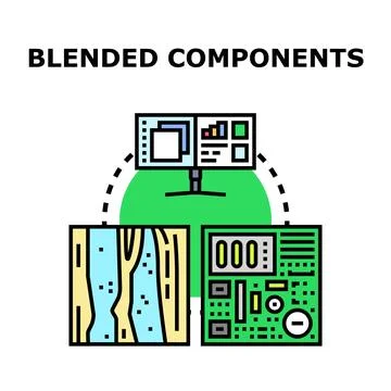 Blending diverse components for integrated solutions concept Stockillustratie