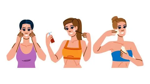 Blending foundation application vector 스톡 일러스트