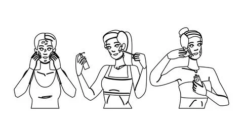 Blending foundation application vector 스톡 일러스트