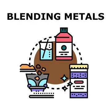 Blending metals for industrial production process Stock Illustration