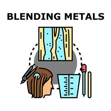 Blending metals process for manufacturing and engineering Stock Illustration