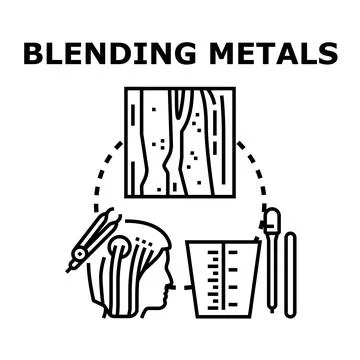 Blending metals process for manufacturing and engineering Stock Illustration