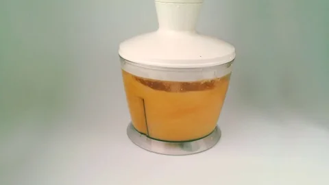 Blending pumpking soup in a blender Stock Footage 83107699